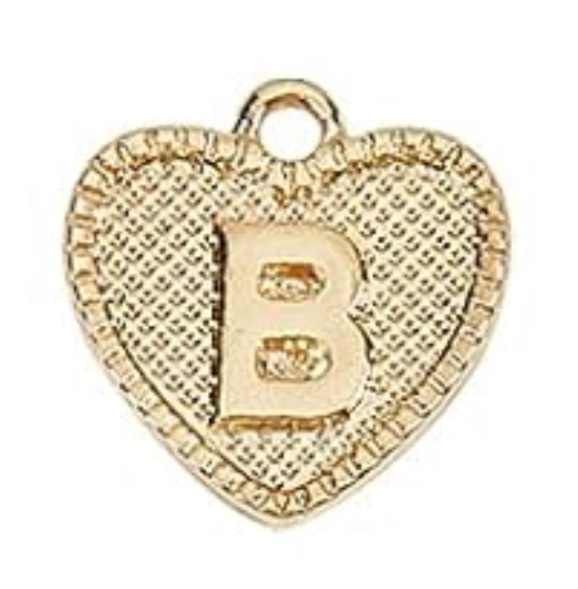 heart letter charm