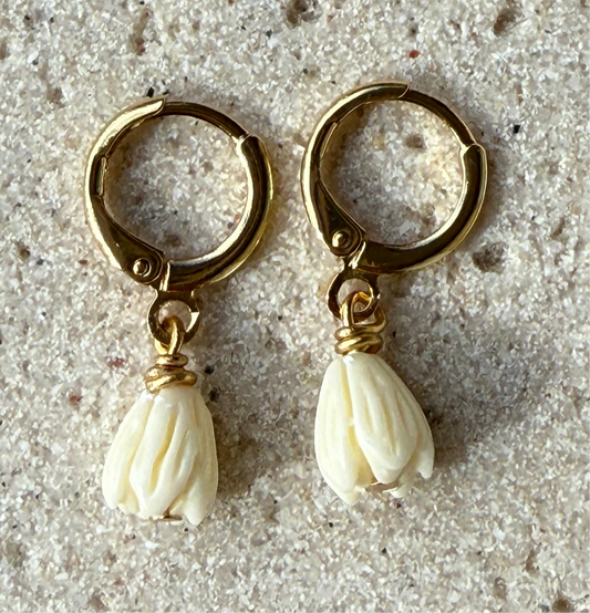 Gold plated pikake earrings