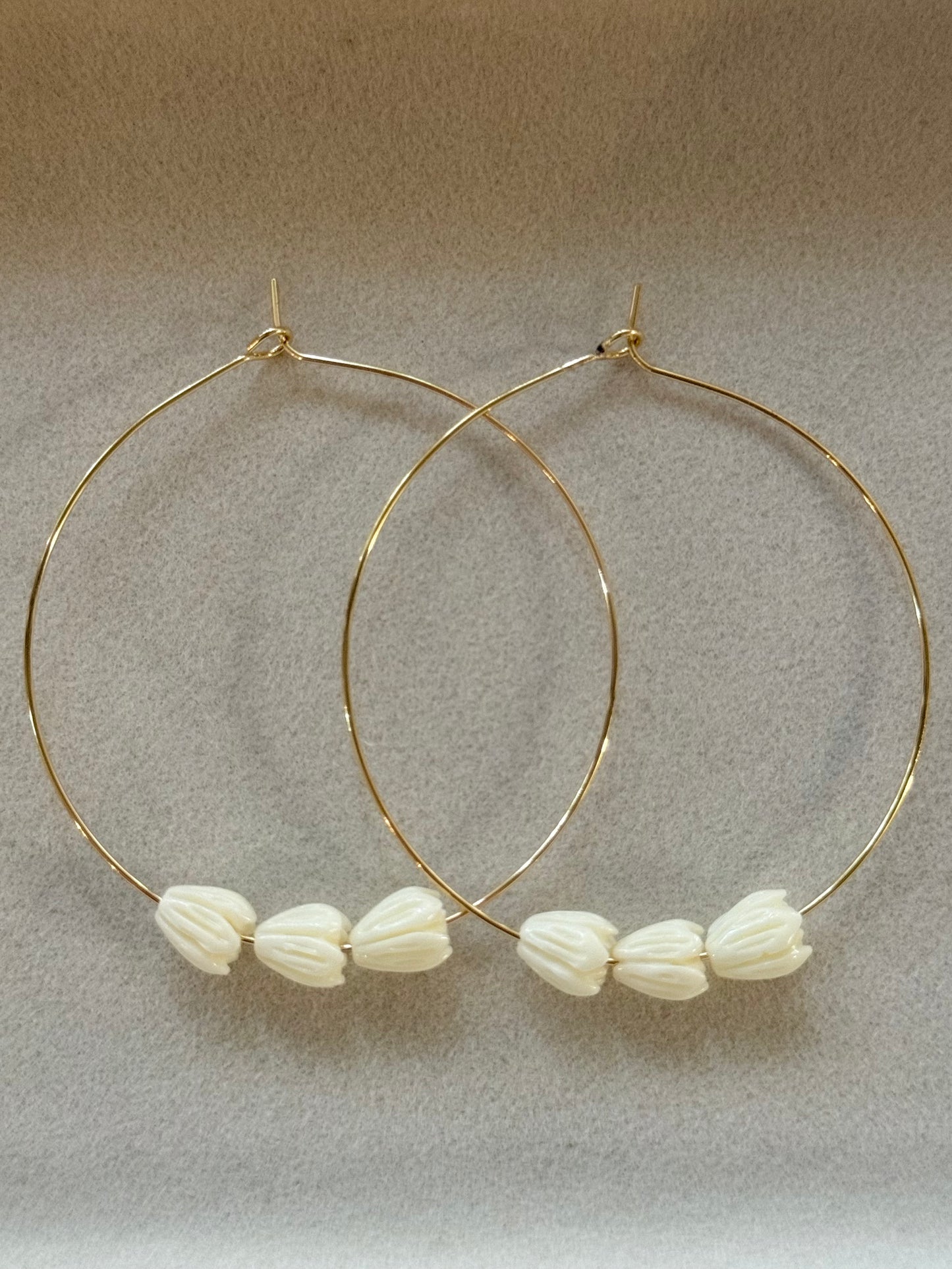 gold filled pikake hoops