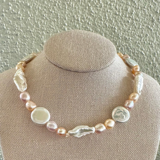 Pearl Lover Necklace- Multicolor (Gold Fill)