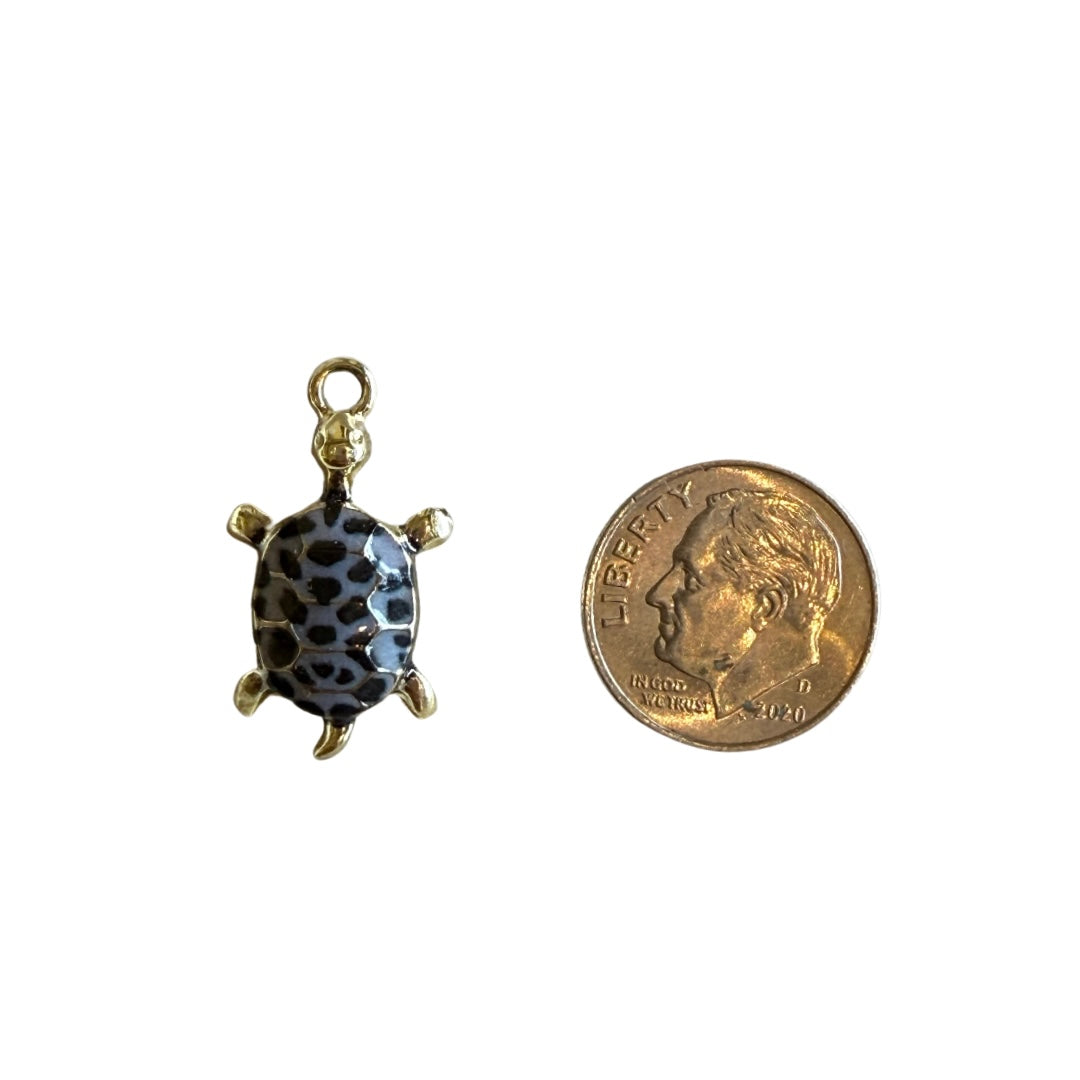 black & white turtle charm