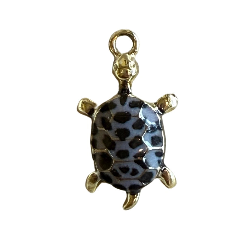 black & white turtle charm