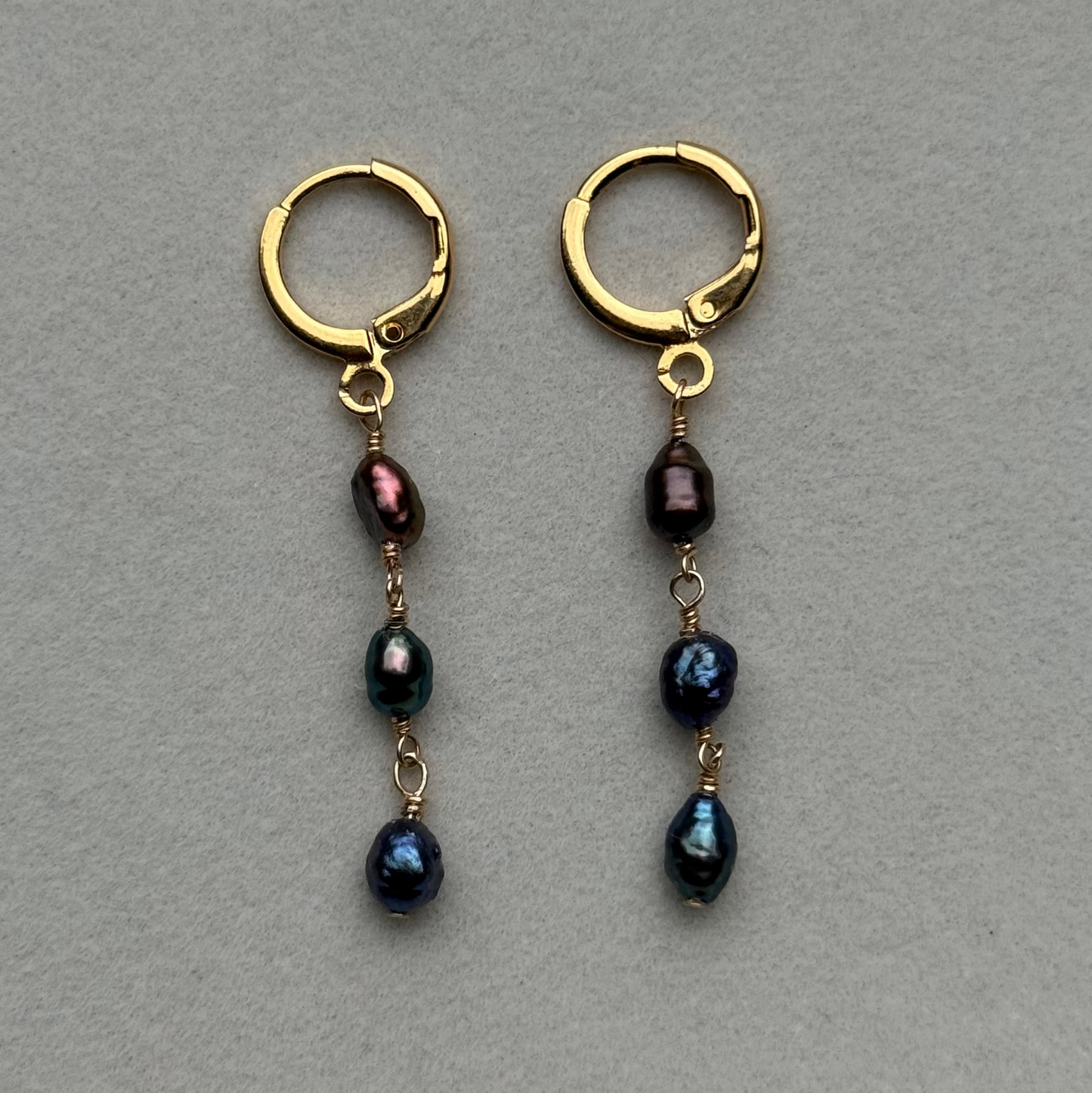 gold fill siren mini pearl danglies